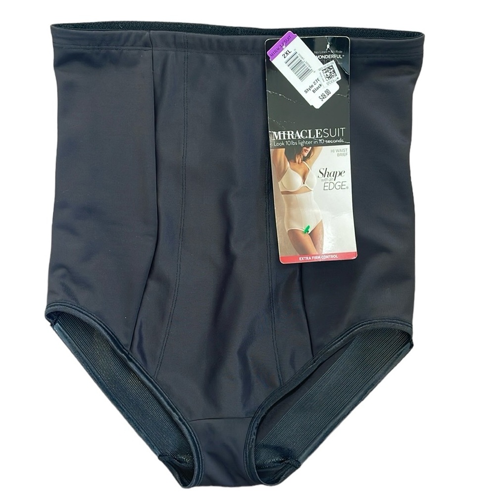 NWT Miraclesuit Extra Firm Control black Hi waist brief shape wear. Size 2XL